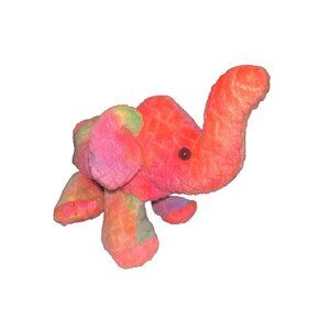 Vintage AVON 1999 Neon Multi-Colored Rainbow Elephant Bean Bag‎ 7”